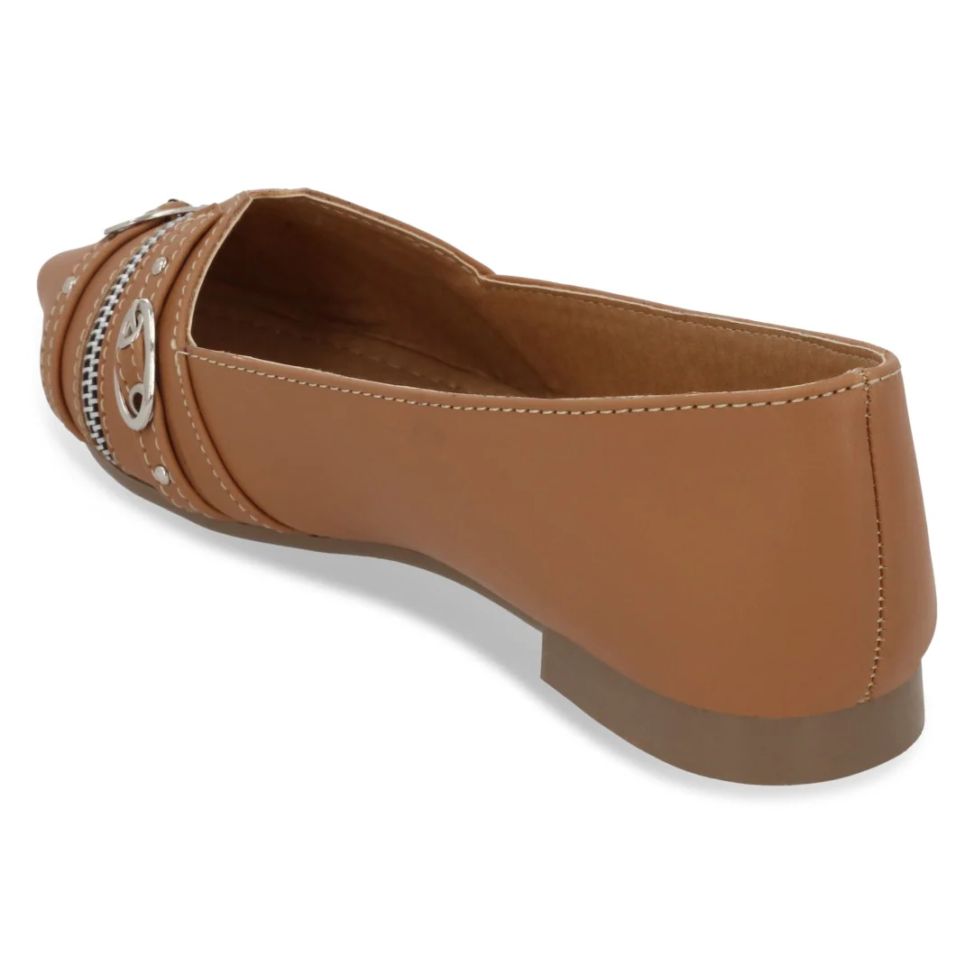 DÚO 670 BALERINA CAMEL Y NEGRO CON CIERRE 35530 - Image 10