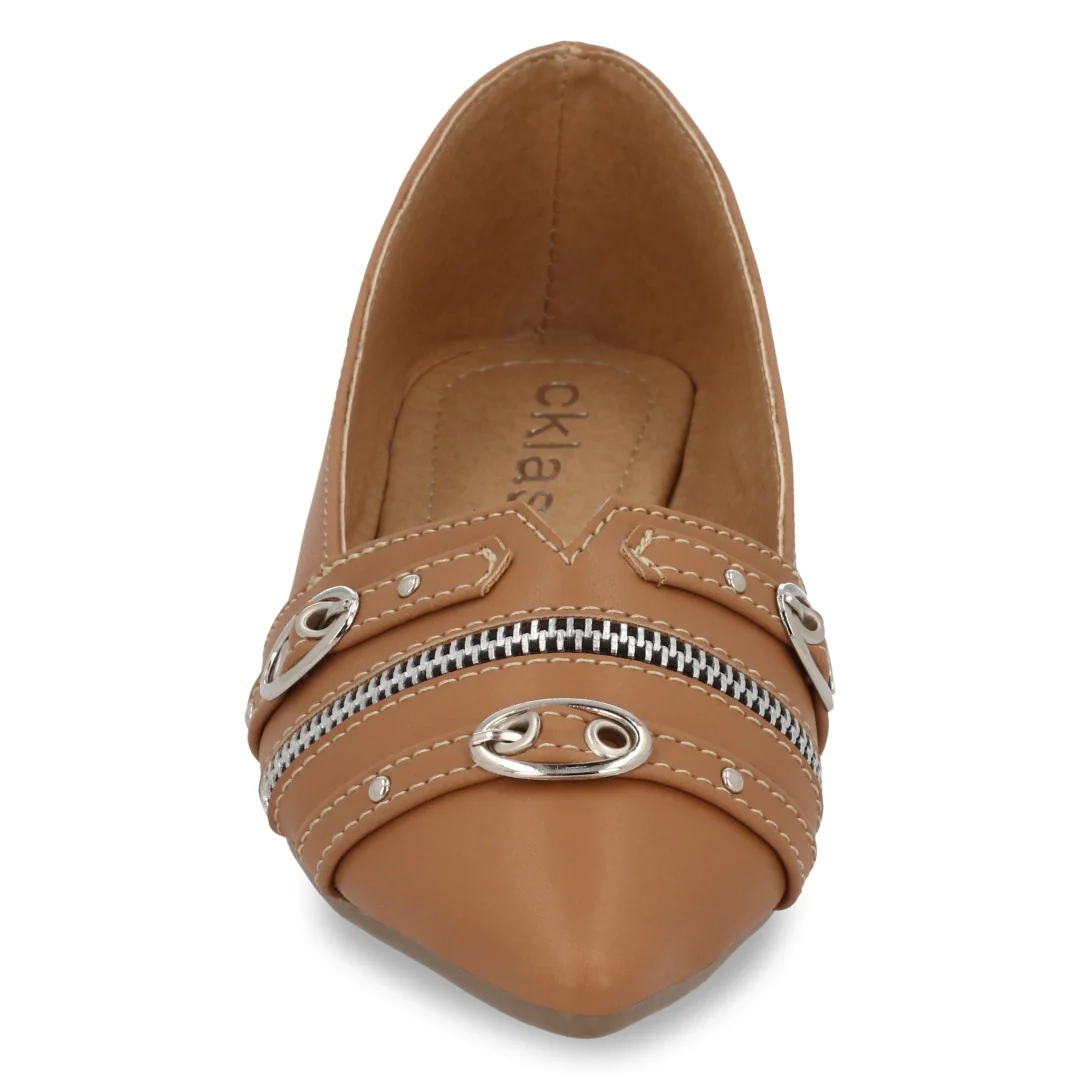 DÚO 670 BALERINA CAMEL Y NEGRO CON CIERRE 35530 - Image 11