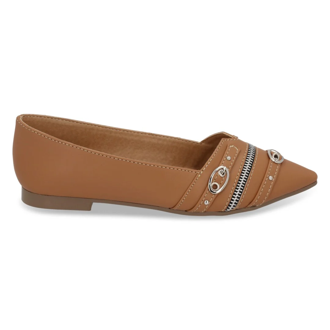 DÚO 670 BALERINA CAMEL Y NEGRO CON CIERRE 35530 - Image 9
