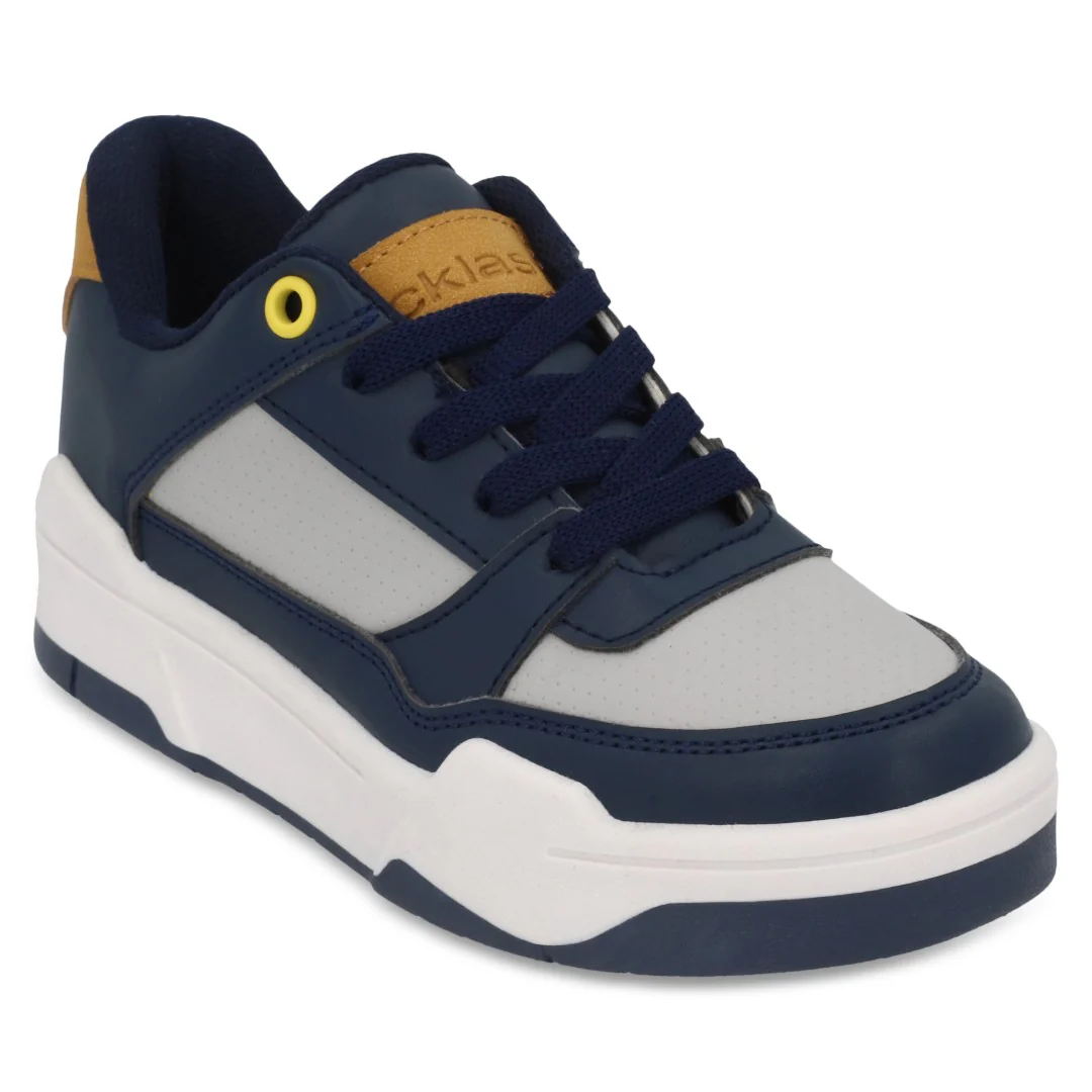DÚO 717 TENIS CASUAL BLANCO Y MARINO CON ADORNO - Image 2