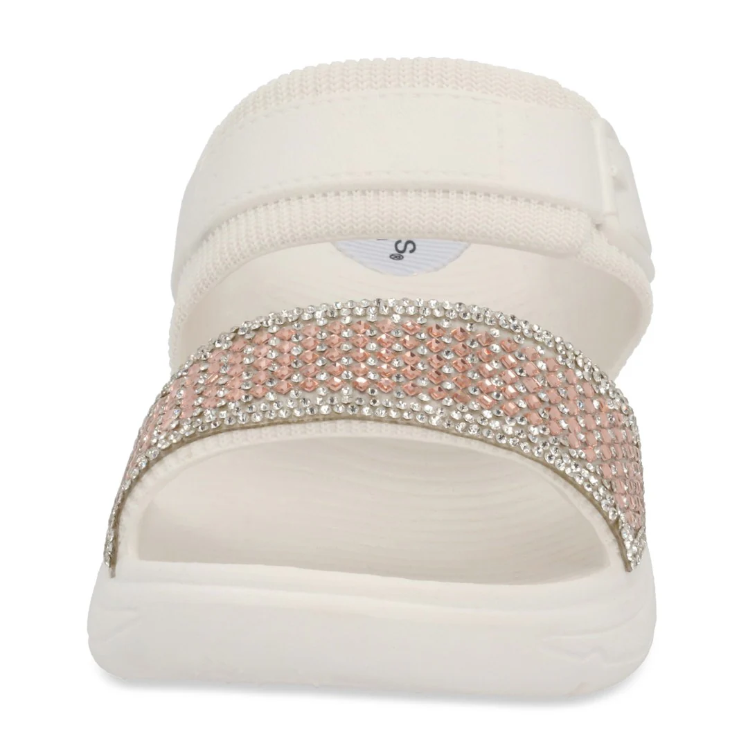 SANDALIA PISO BEIGE Y BLANCO CON BRILLOS DUO 742 - Image 11