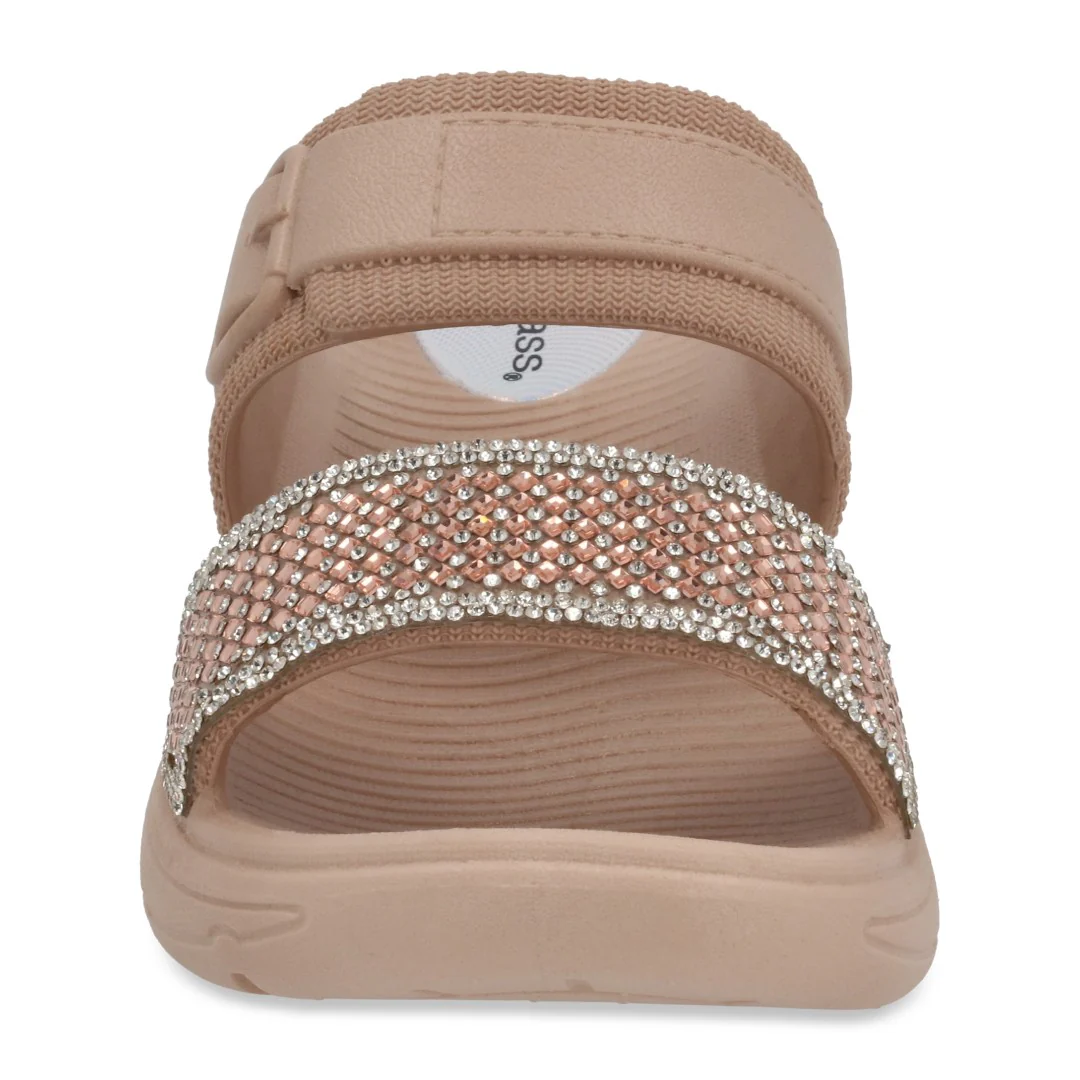 SANDALIA PISO BEIGE Y BLANCO CON BRILLOS DUO 742 - Image 5