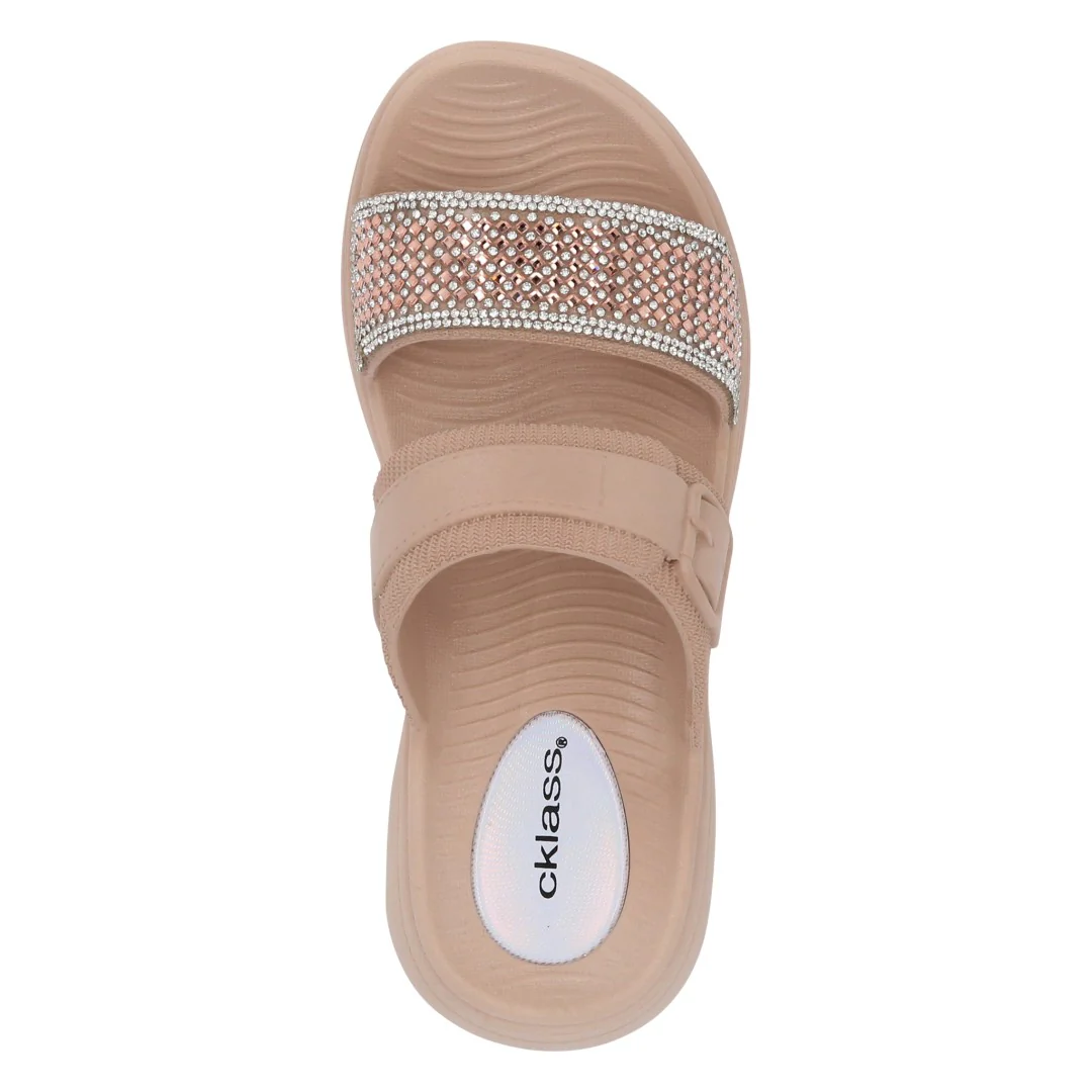 SANDALIA PISO BEIGE Y BLANCO CON BRILLOS DUO 742 - Image 6