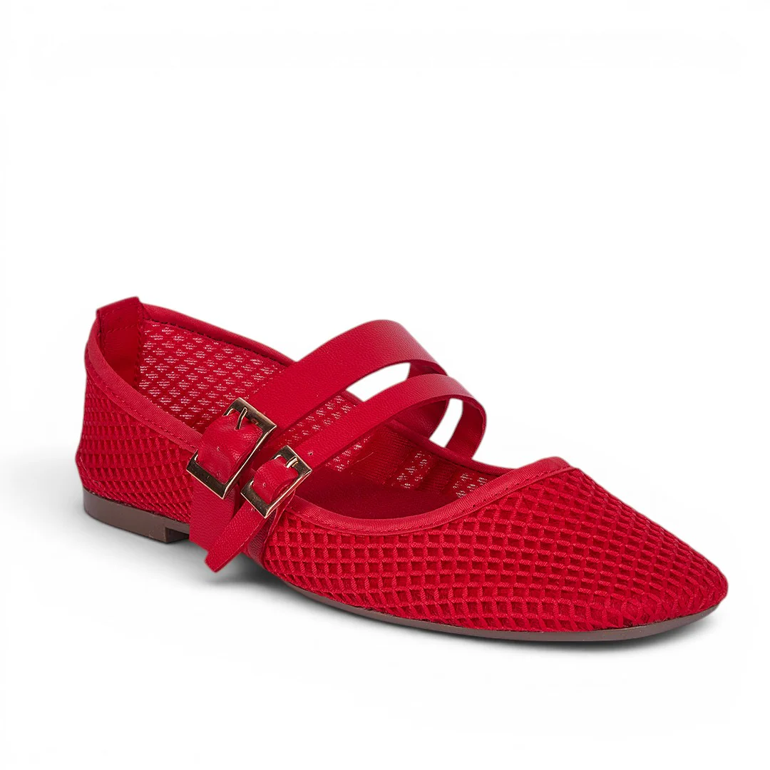 DÚO 767 BALERINAS TRENDY ROJO Y NEGRO - Image 2