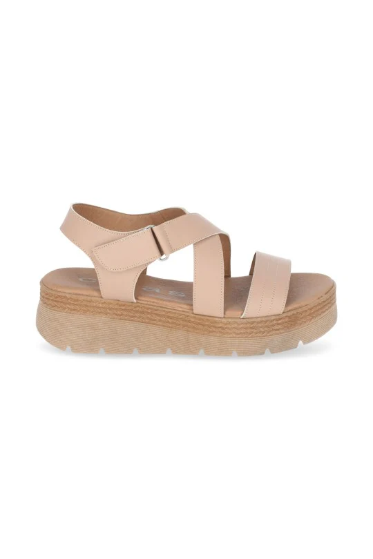 SANDALIA CON PLATAFORMA CAFÉ Y BEIGE DUO 564 - Image 4