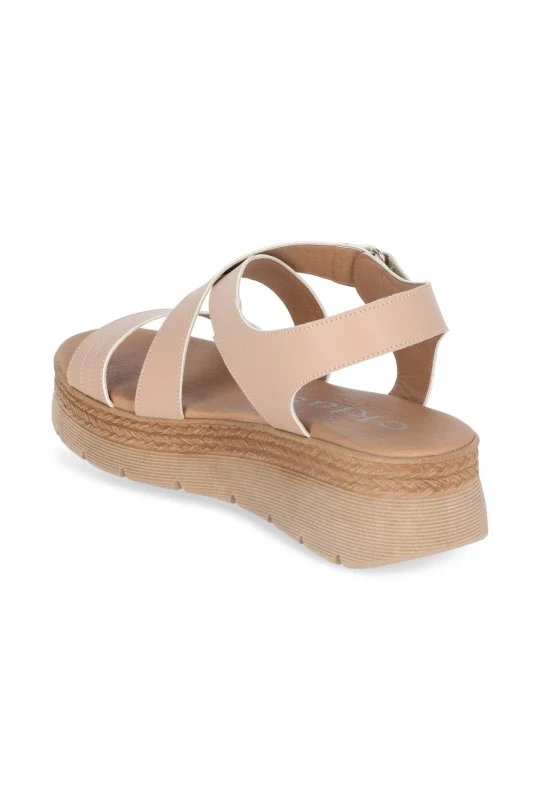 SANDALIA CON PLATAFORMA CAFÉ Y BEIGE DUO 564 - Image 8