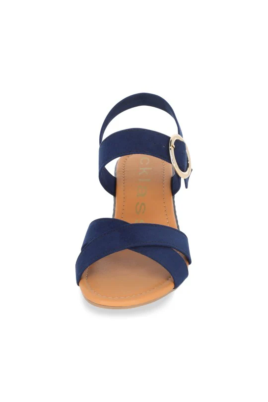 DÚO DE SANDALIA DE CUÑA CON PULSERA MARINO Y CAFÉ DUO549 - Image 8