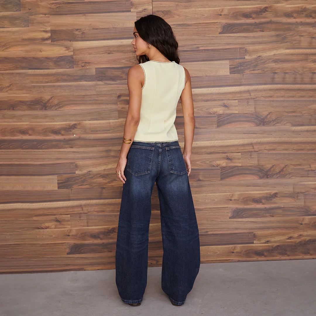 JEANS CORTE BARRIL MEZCLILLA DESGASTADA 58966 - Image 3