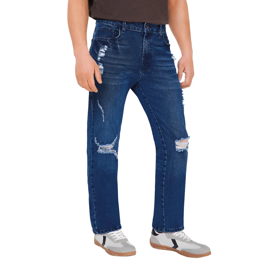 JEANS SKINNY CON DETALLES DESGASTADOS AZUL 59039