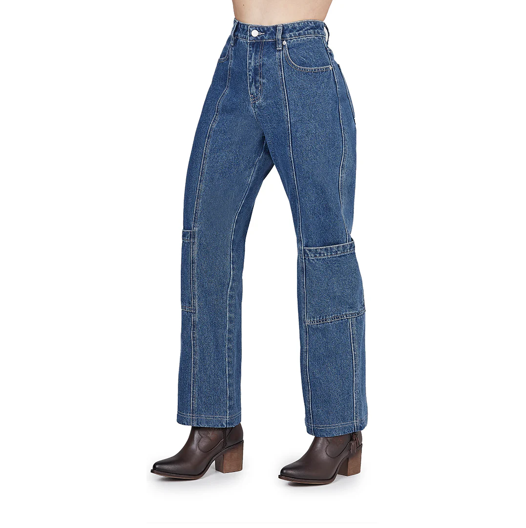 JEANS WIDE CARGO MEZCLILLA AZUL MUJER 91448