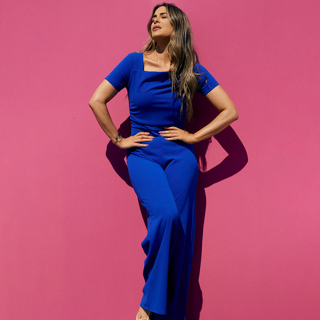 JUMPSUIT AZUL ESCOTE ASIMÉTRICO 98932 - Image 3