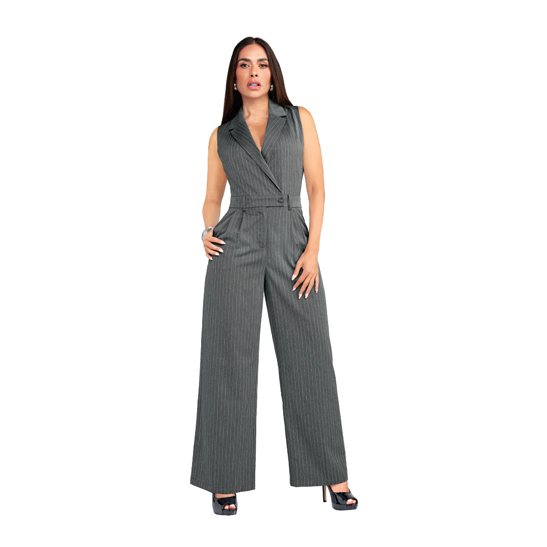 JUMPSUIT GRIS RAYAS 90274