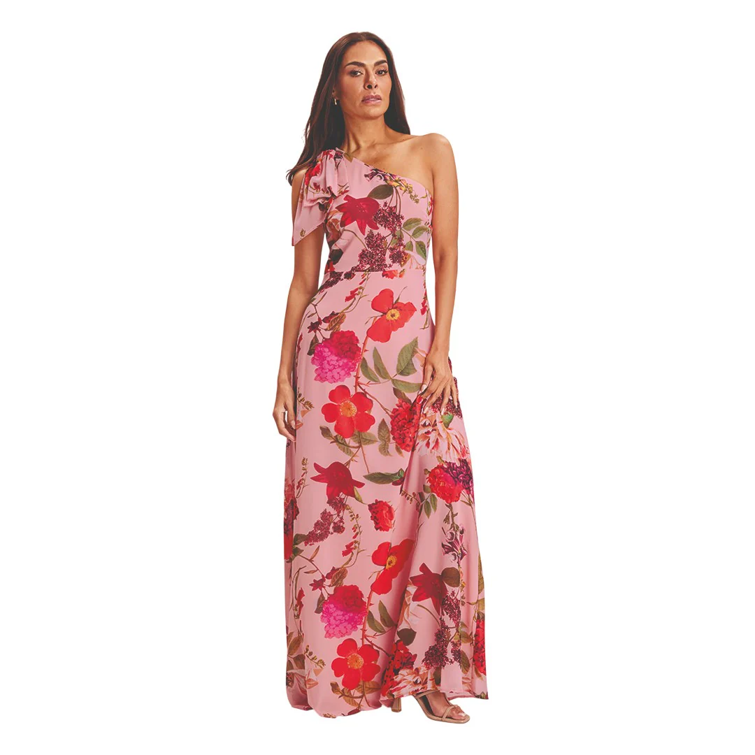 MAXIDRESS MULTICOLOR ONE SHOULDER 92097