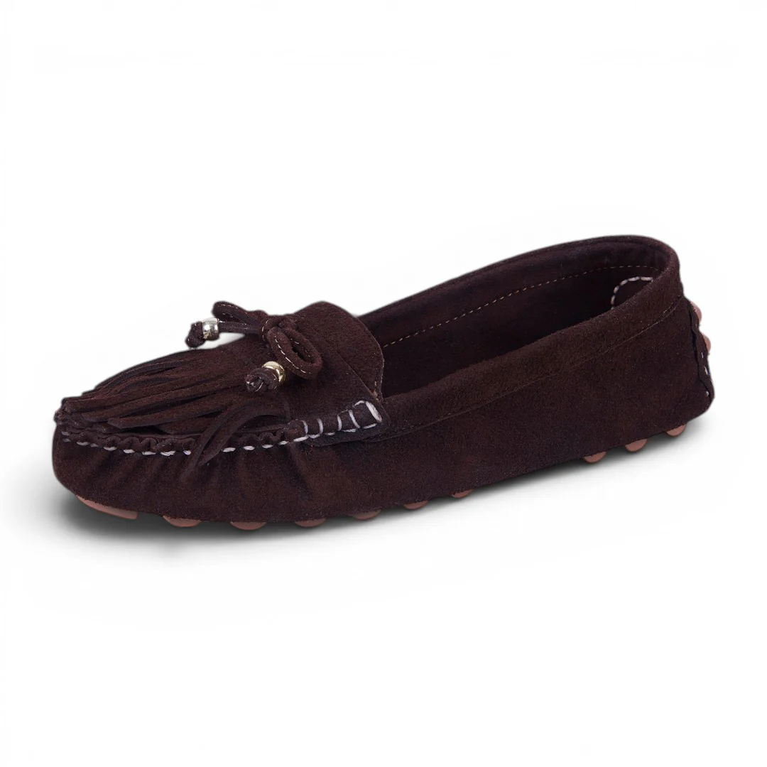 MOCASÍN CON FLECOS CAFÉ 73252