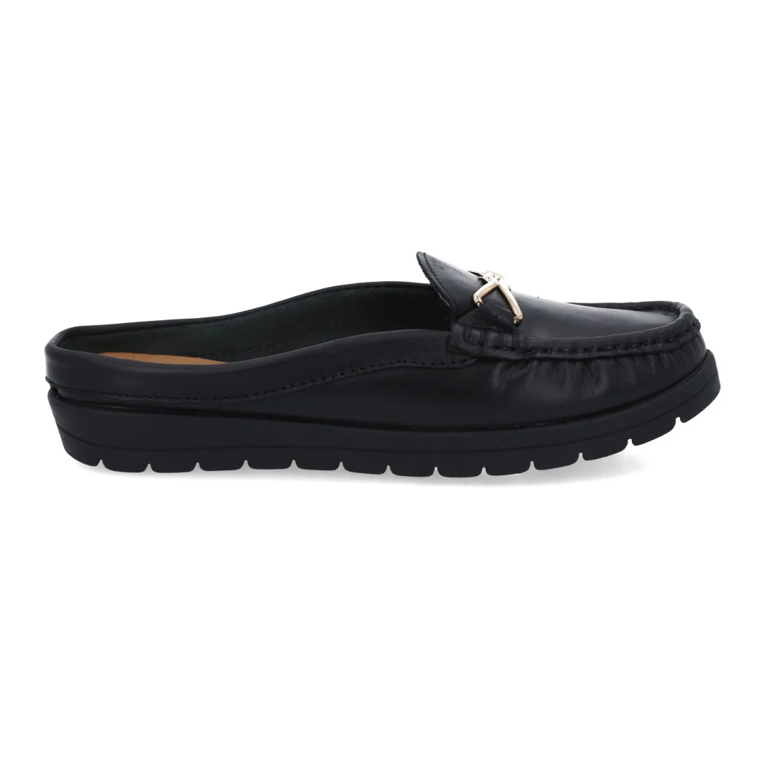 MOCASÍN DE PISO NEGRO DESTALONADO 03676 - Image 2