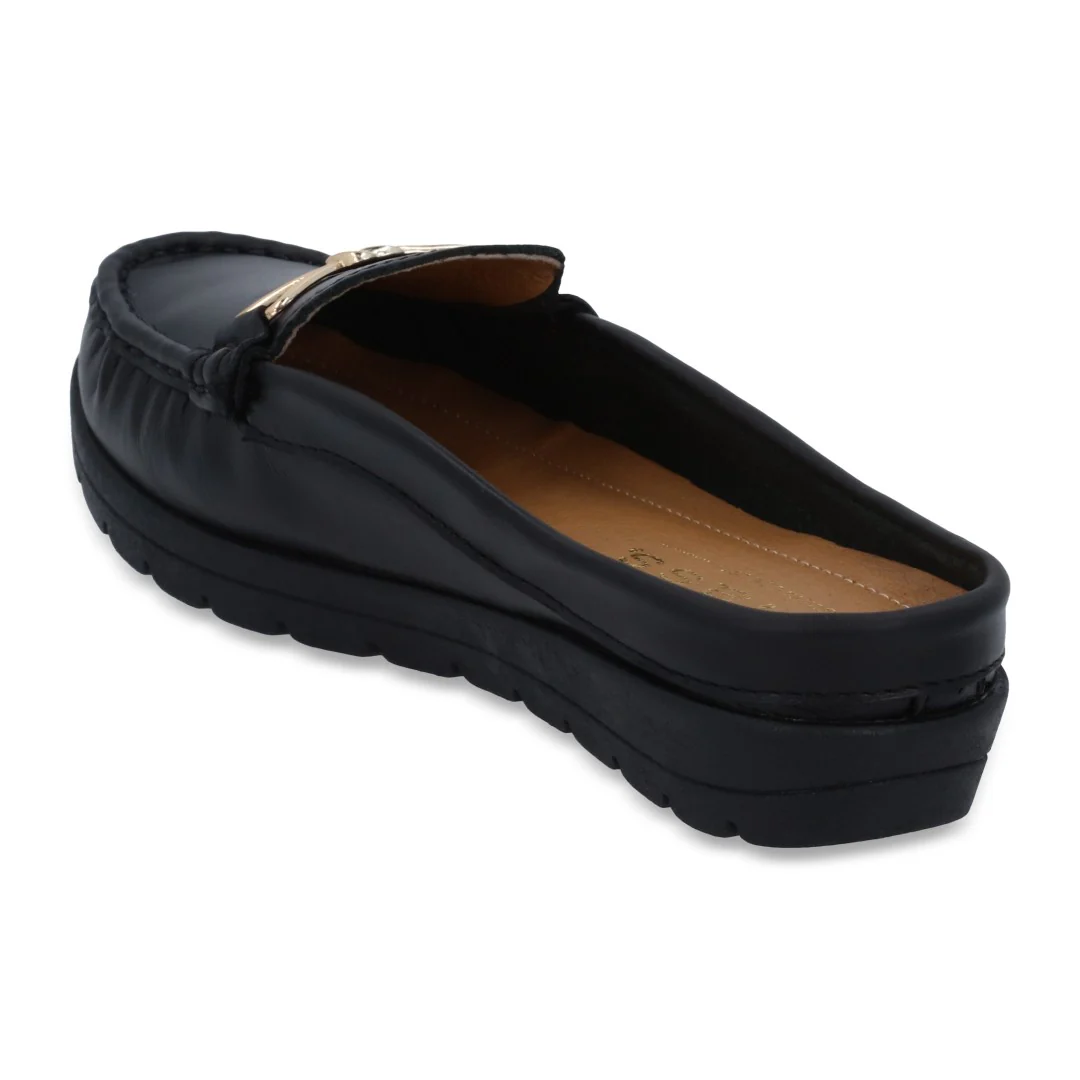 MOCASÍN DE PISO NEGRO DESTALONADO 03676 - Image 3