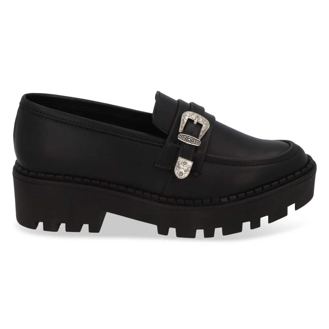 MOCASÍN PLATAFORMA NEGRO CON HEBILLA 48809 - Image 2