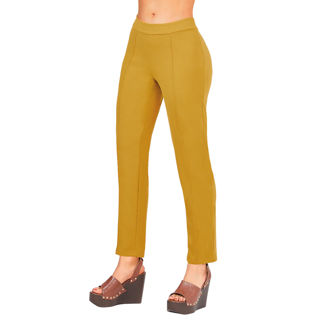 PANTALÓN AMARILLO CINTURA ELÁSTICA MUJER 94338