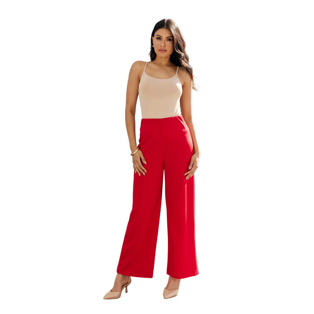 PANTALÓN AMPLIO CINTURA ELÁSTICA ROJO 96159 - Image 3