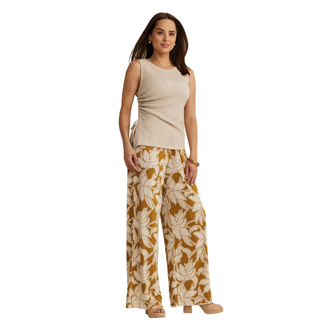 PANTALÓN AMPLIO ESTAMPADO FLORAL MULTICOLOR 90188 - Image 2
