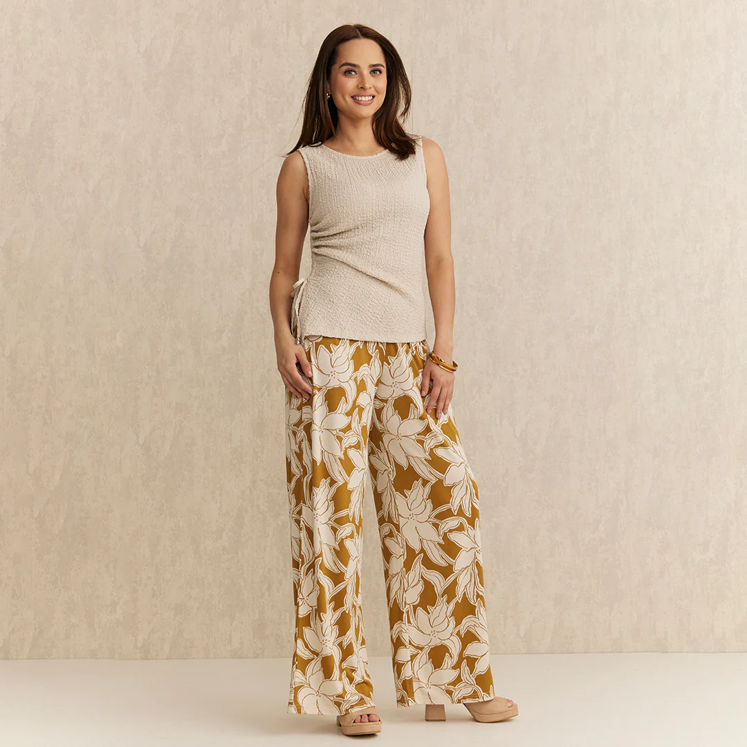 PANTALÓN AMPLIO ESTAMPADO FLORAL MULTICOLOR 90188 - Image 3