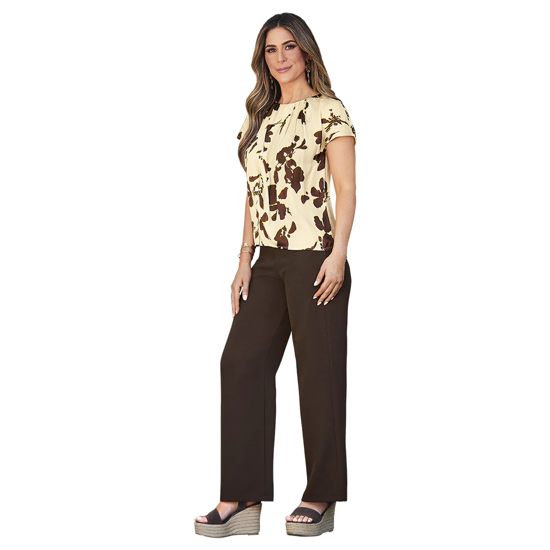 PANTALÓN CAFÉ RECTO MUJER 31563