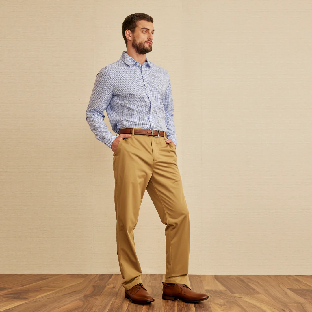 PANTALÓN CASUAL CORTE RECTO CAFÉ 92210 - Image 3