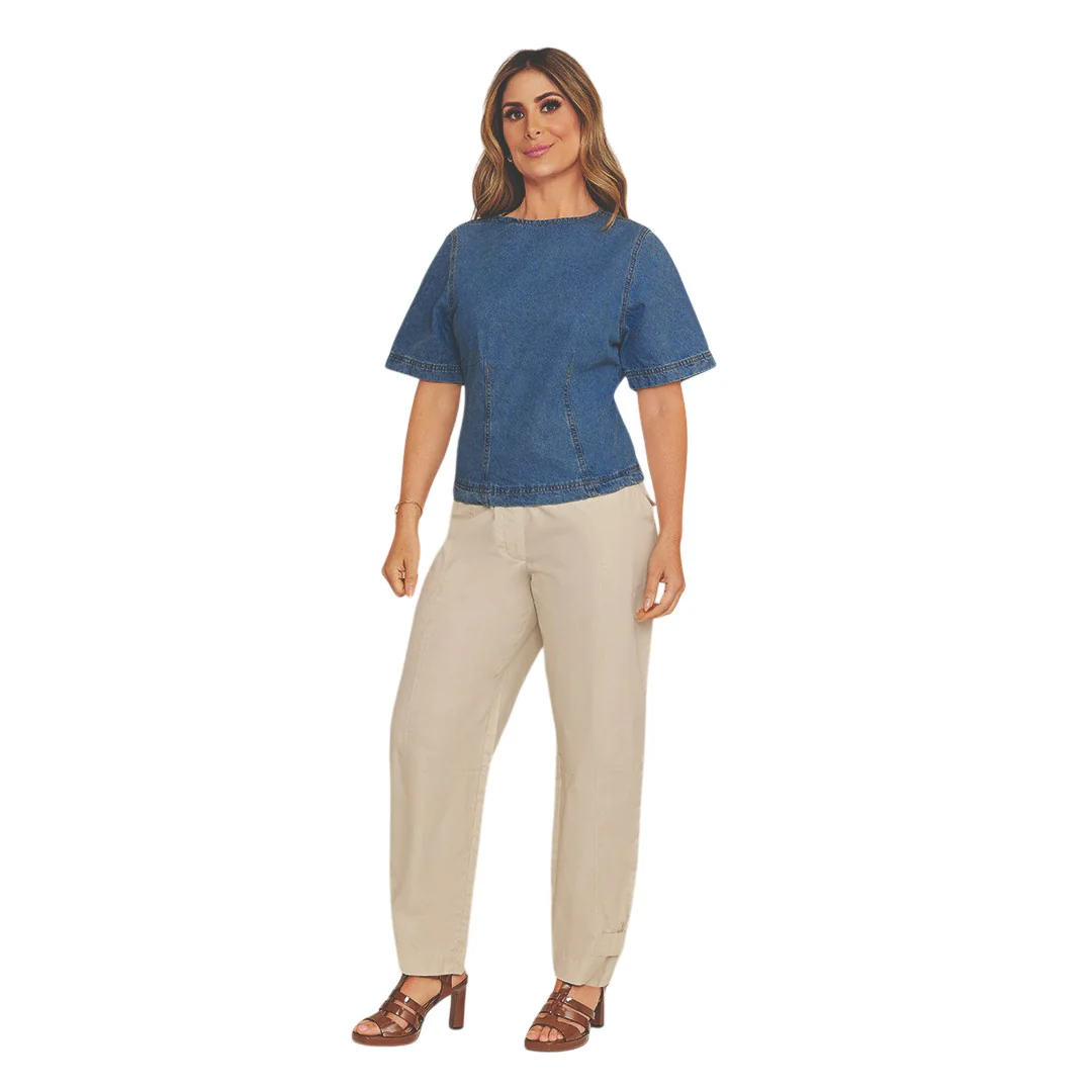 PANTALÓN JOGGER CON AJUSTE EN TOBILLO BEIGE 95155 - Image 2