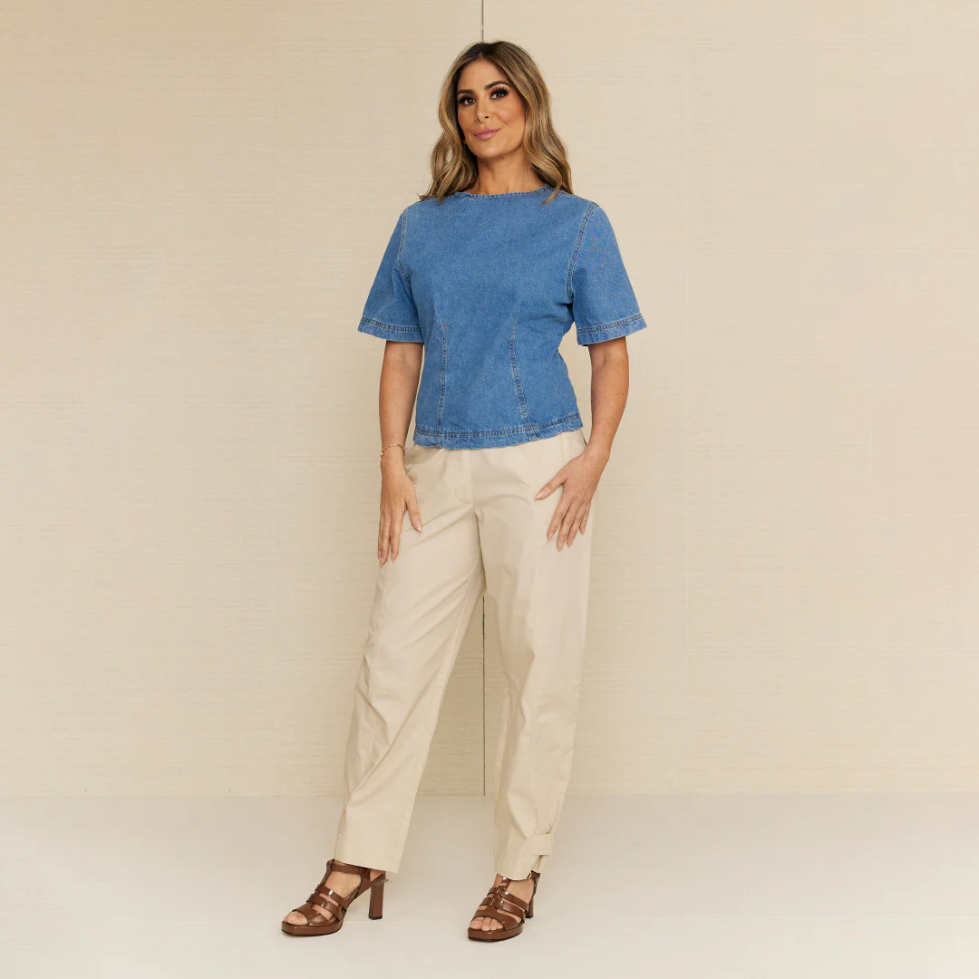 PANTALÓN JOGGER CON AJUSTE EN TOBILLO BEIGE 95155 - Image 3