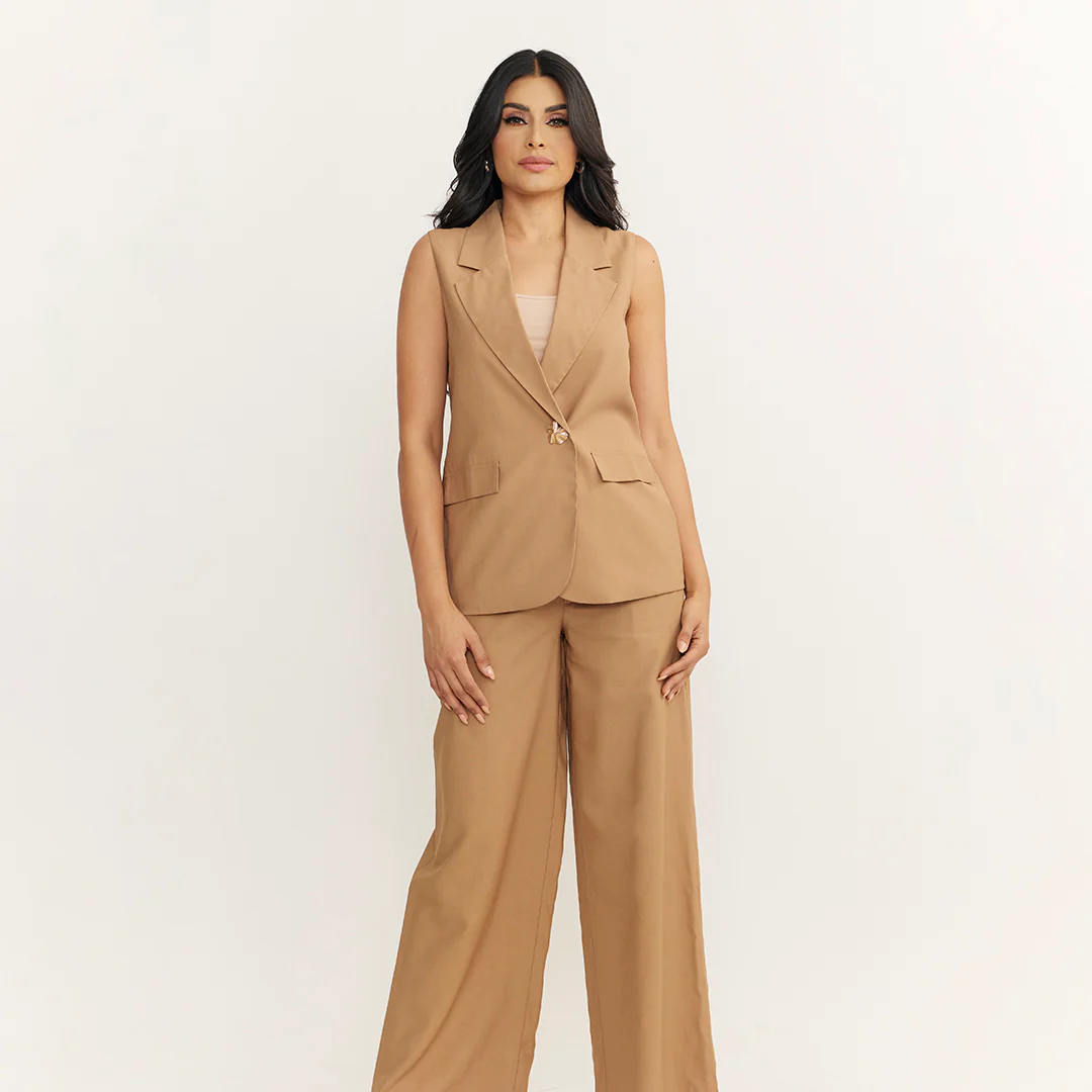 PANTALÓN PALAZZO LISO BEIGE 95790 - Image 3