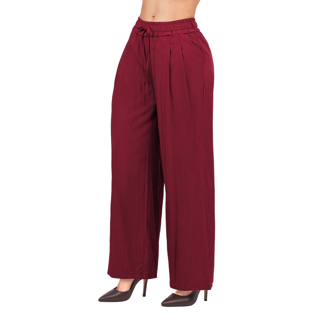 PANTALÓN PALAZZO CON PRETINA ELÁSTICA TINTO 92176