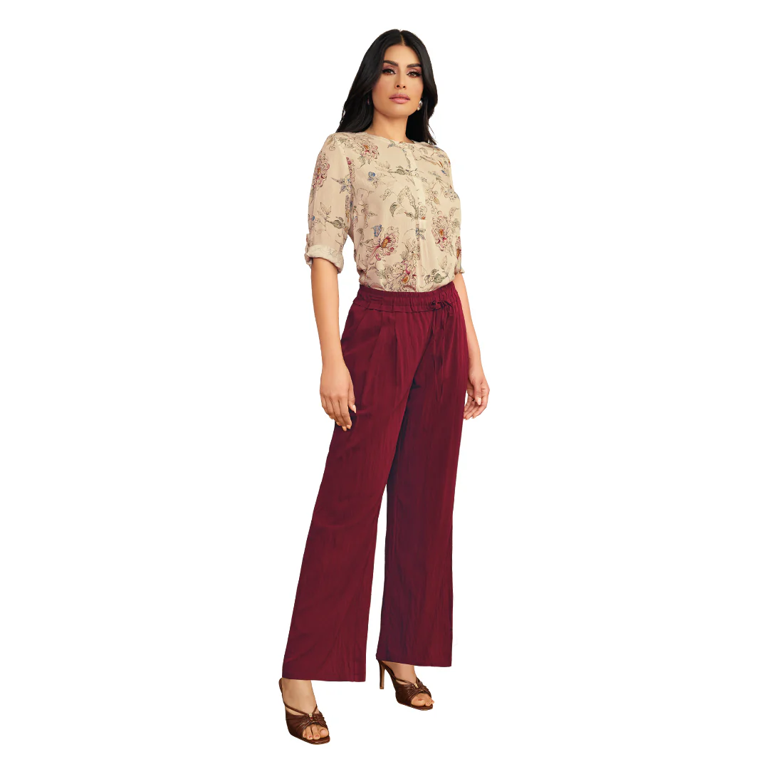 PANTALÓN PALAZZO CON PRETINA ELÁSTICA TINTO 92176 - Image 3