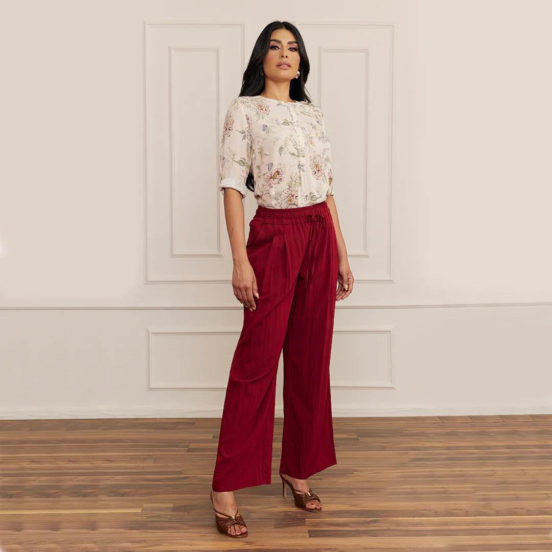 PANTALÓN PALAZZO CON PRETINA ELÁSTICA TINTO 92176 - Image 4
