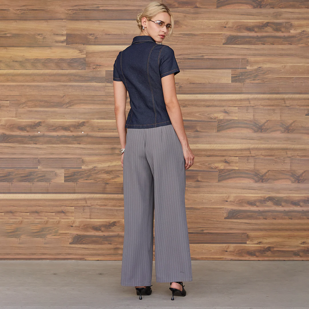 PANTALÓN RECTO RAYA DIPLOMÁTICA GRIS 99548 - Image 2