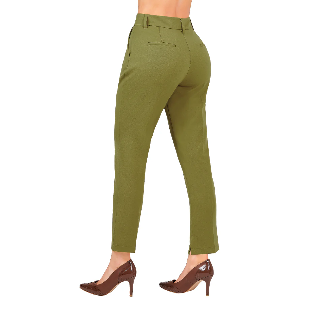 PANTALÓN VERDE DE VESTIR MUJER 92012