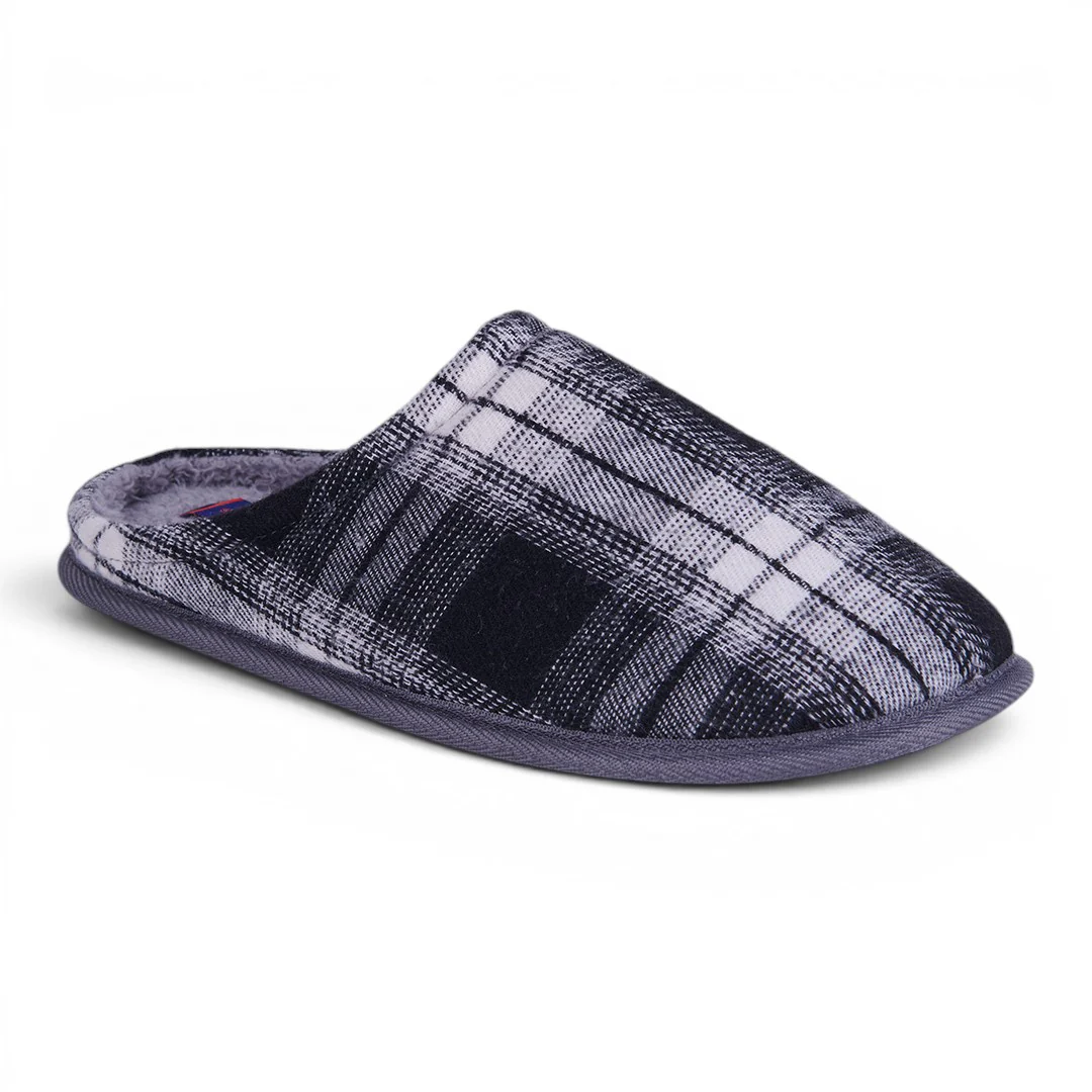 PANTUFLA TEXTIL CUADROS NEGRO 71486