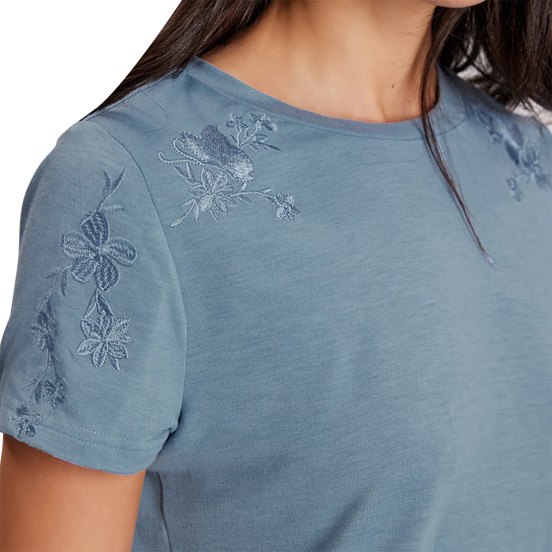 PLAYERA AZUL BORDADO 94179 - Image 2