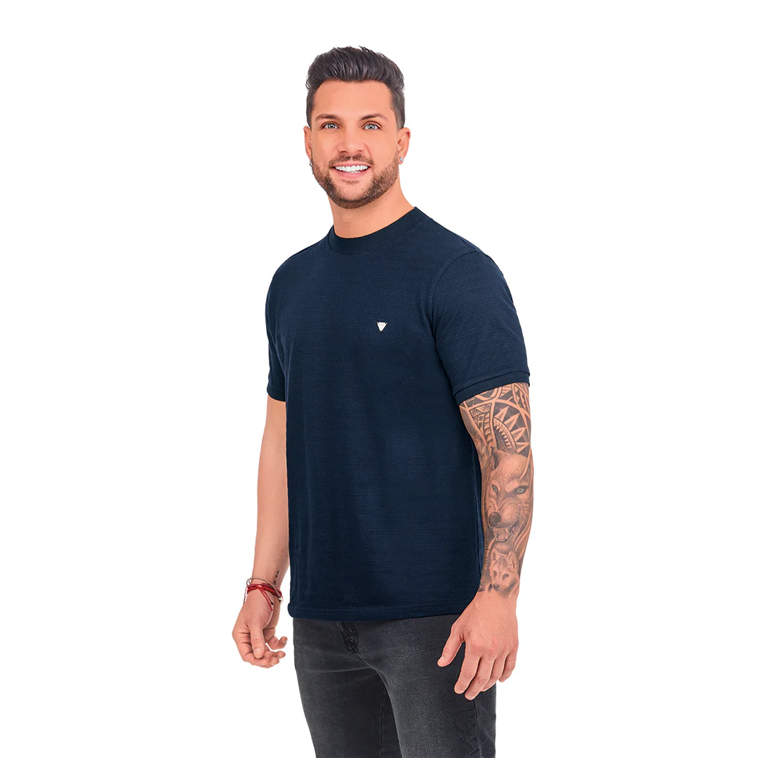 PLAYERA AZUL TEXTURA 90675