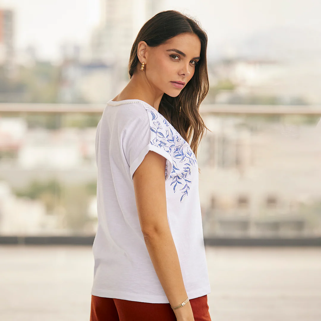 PLAYERA BLANCO ESTAMPADO 98296 - Image 5