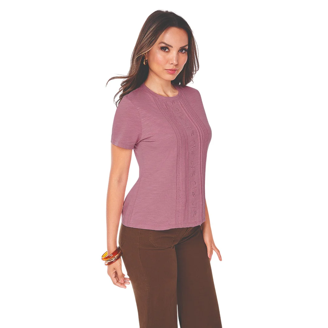 PLAYERA CON BORDADO FRONTAL ROSA 96271