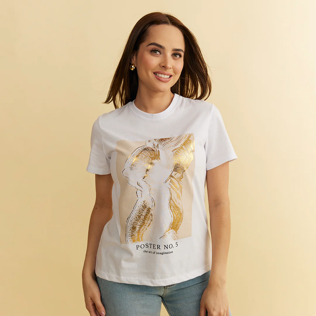 PLAYERA ESTAMPADA CUELLO REDONDO BLANCO 54644 - Image 2