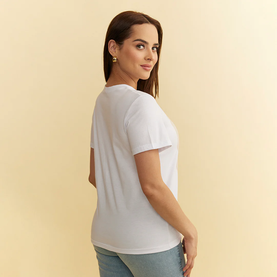 PLAYERA ESTAMPADA CUELLO REDONDO BLANCO 54644 - Image 4