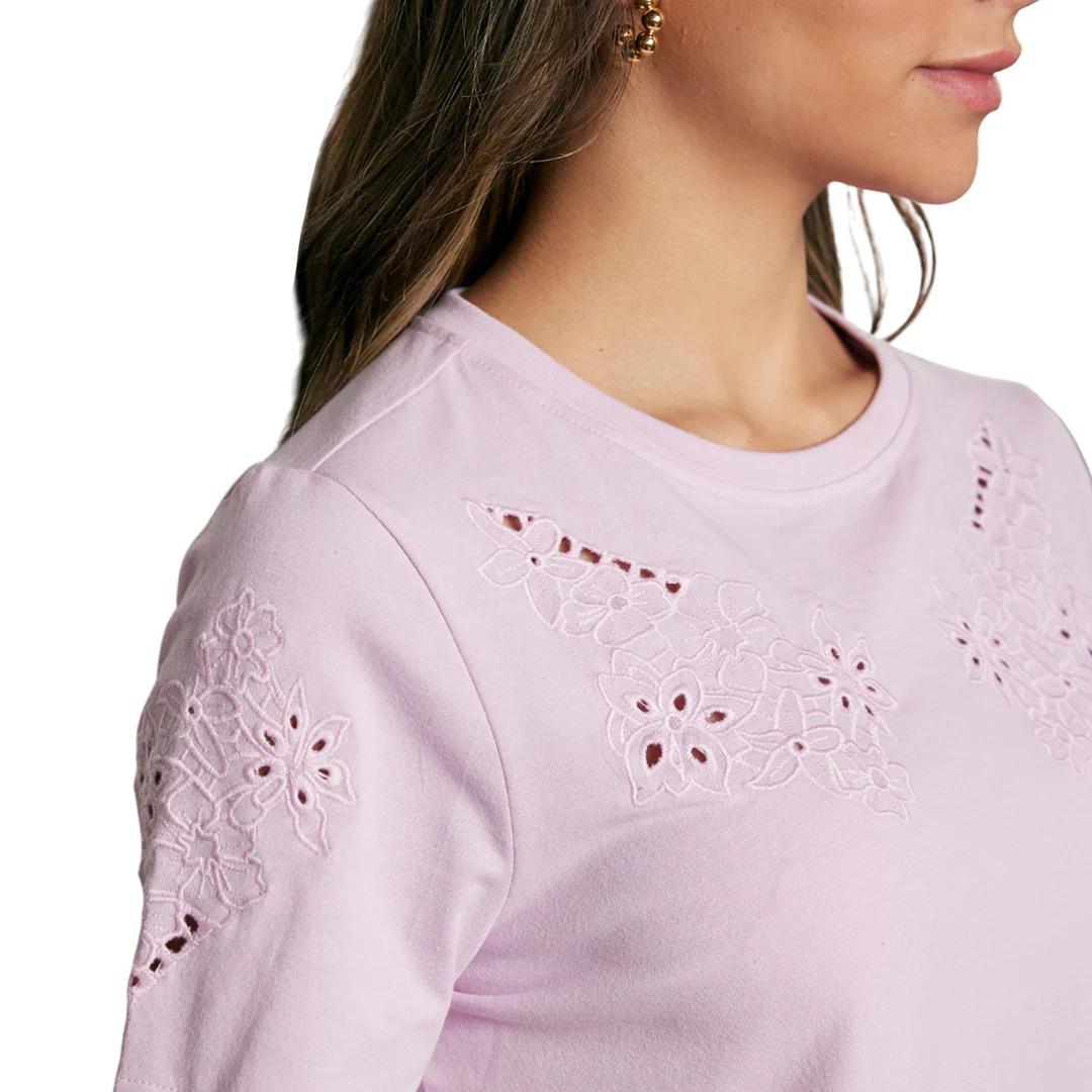 PLAYERA LILA TIRA BORDADA 92648 - Image 2