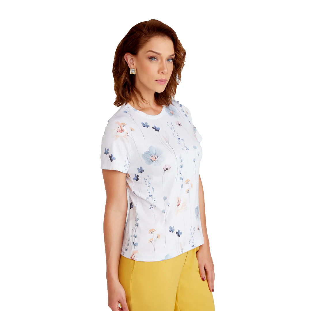PLAYERA MULTICOLOR ESTAMPADO FLORAL 54635