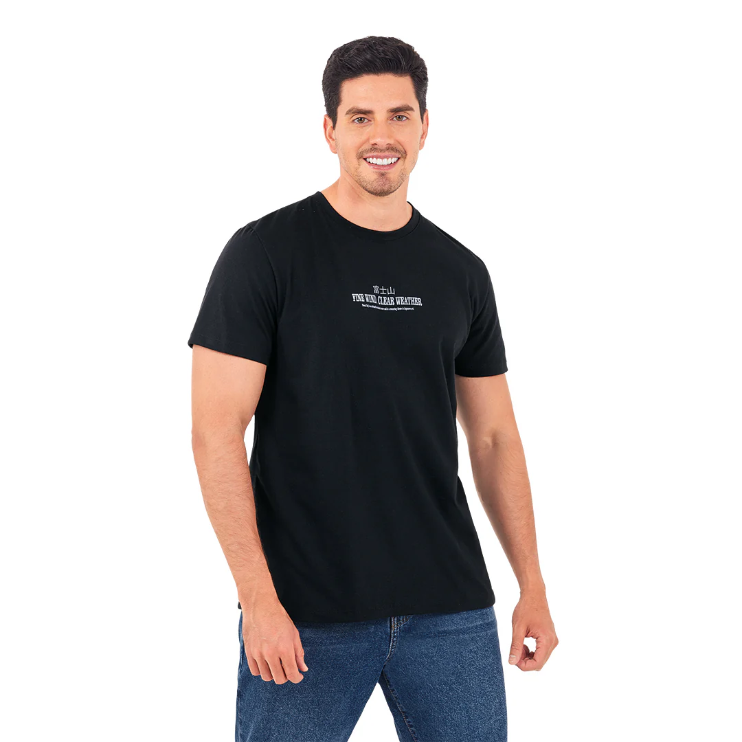 PLAYERA NEGRA ESTAMPADA CABALLERO 54631