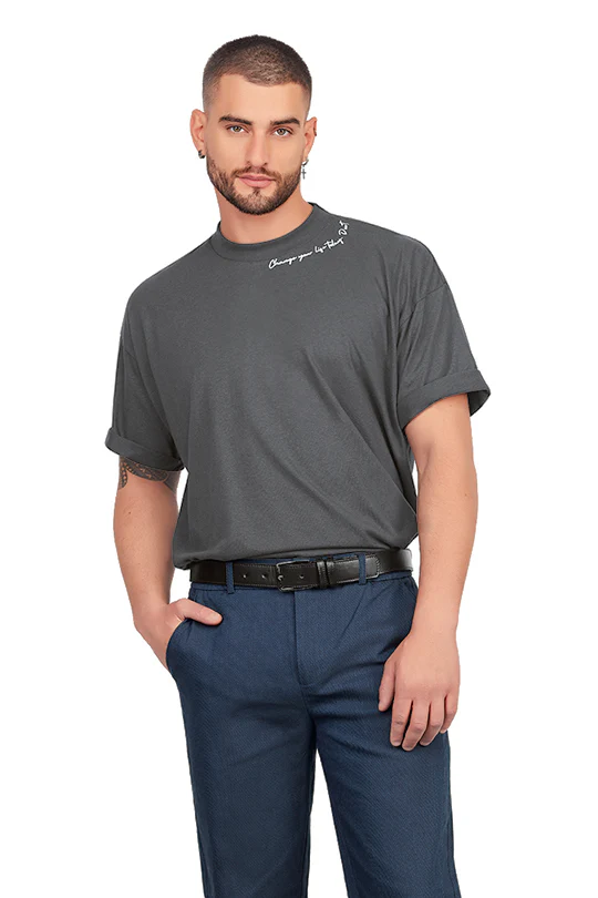 PLAYERA OVERSIZED GRIS 31112 - Image 2