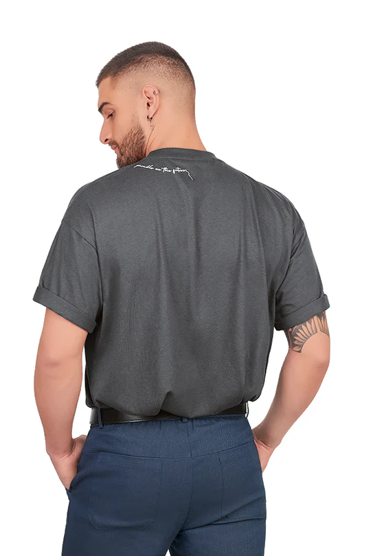 PLAYERA OVERSIZED GRIS 31112 - Image 3