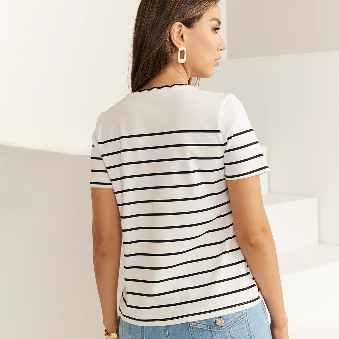 PLAYERA RAYAS HORIZONTALES MULTICOLOR 92198 - Image 3