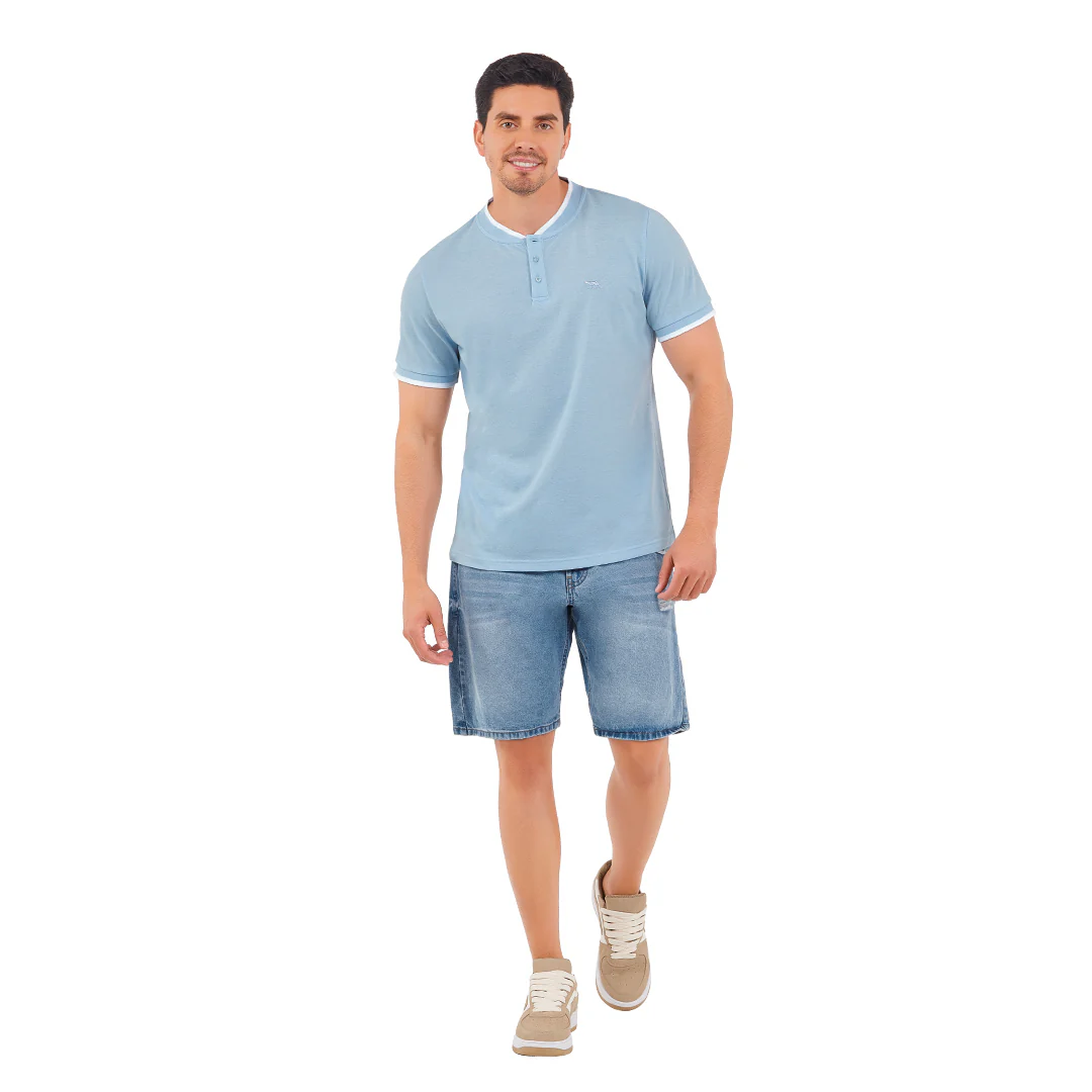 PLAYERA TIPO POLO AZUL CABALLERO 95240