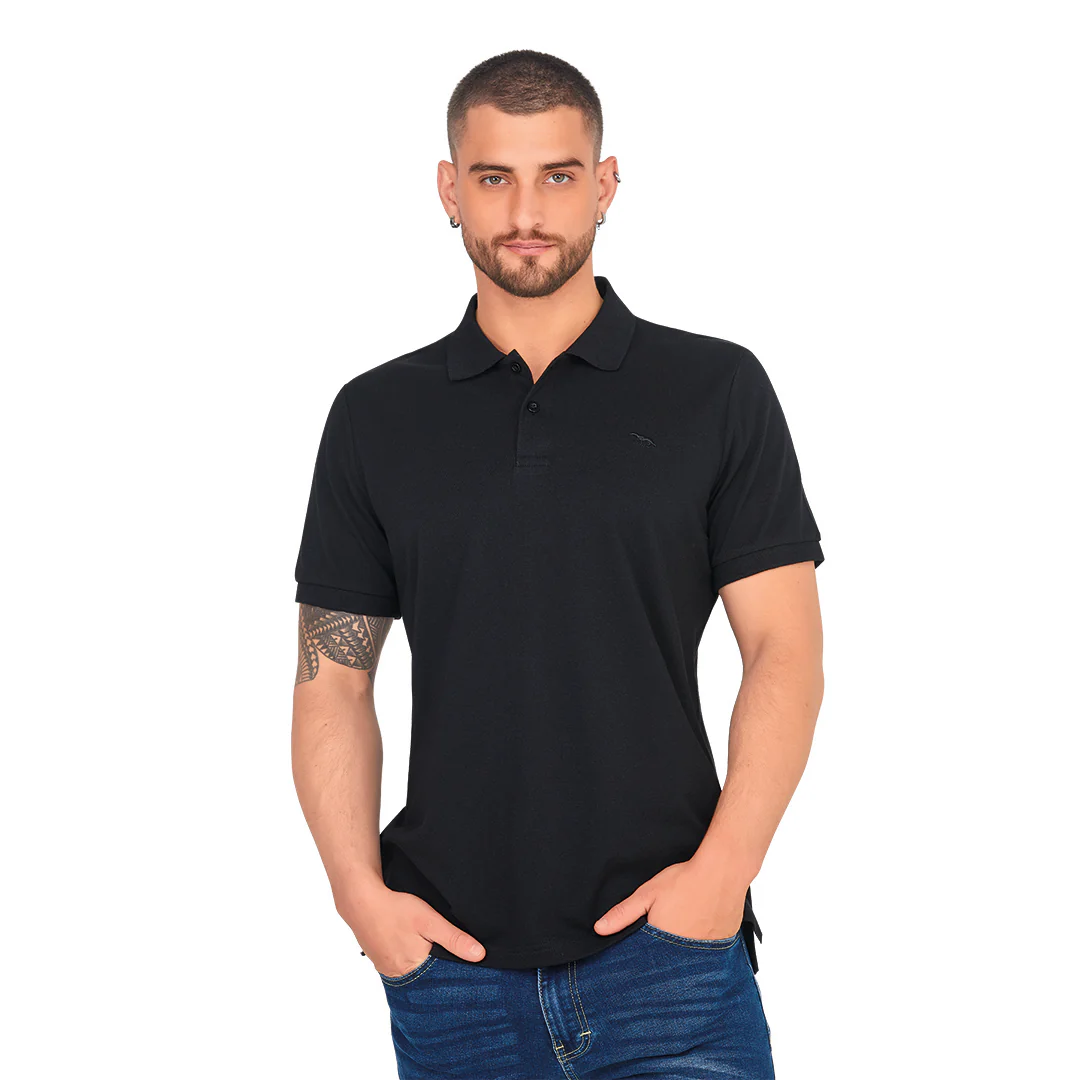 PLAYERA TIPO POLO NEGRA 91078